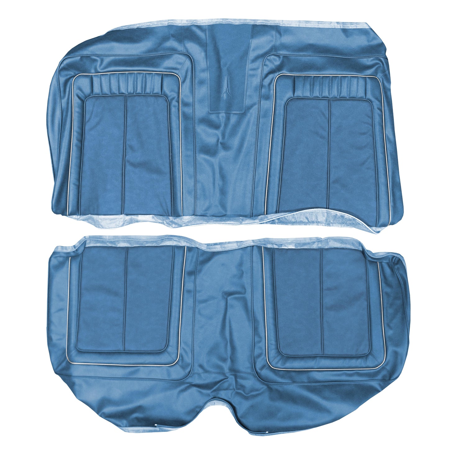 70 SPORT SATELLITE/ROADRUNNER/GTX HARDTOP REAR UPHOLSTERY - BRIGHT BLUE W/ WHITE WELT