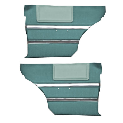 64 SPORT FURY HARDTOP REAR PANELS - TURQUOISE W/ SRM LIGHT TURQUOISE ACCENT