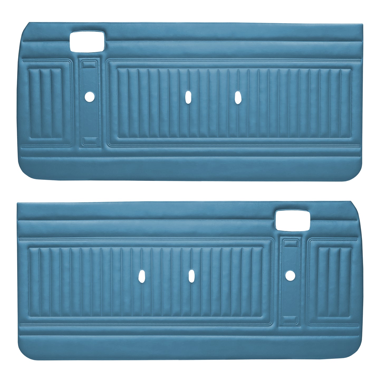 73 DUSTER/DART SPORT/SWINGER FRONT DOOR PANELS - BRIGHT BLUE