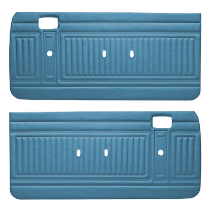 73 DUSTER/DART SPORT/SWINGER FRONT DOOR PANELS - BRIGHT BLUE
