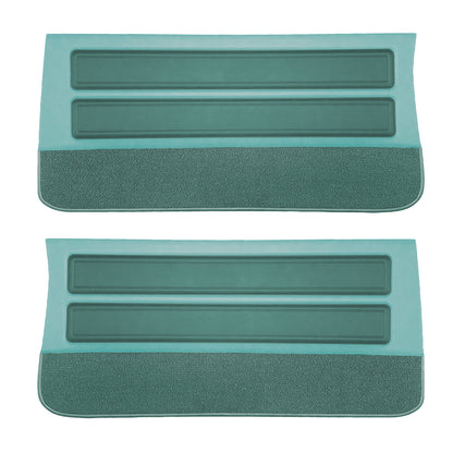 67 CUTLASS/442 FRONT DOOR PANELS - SRM DARK TURQUOISE/SRM LIGHT TURQUOISE