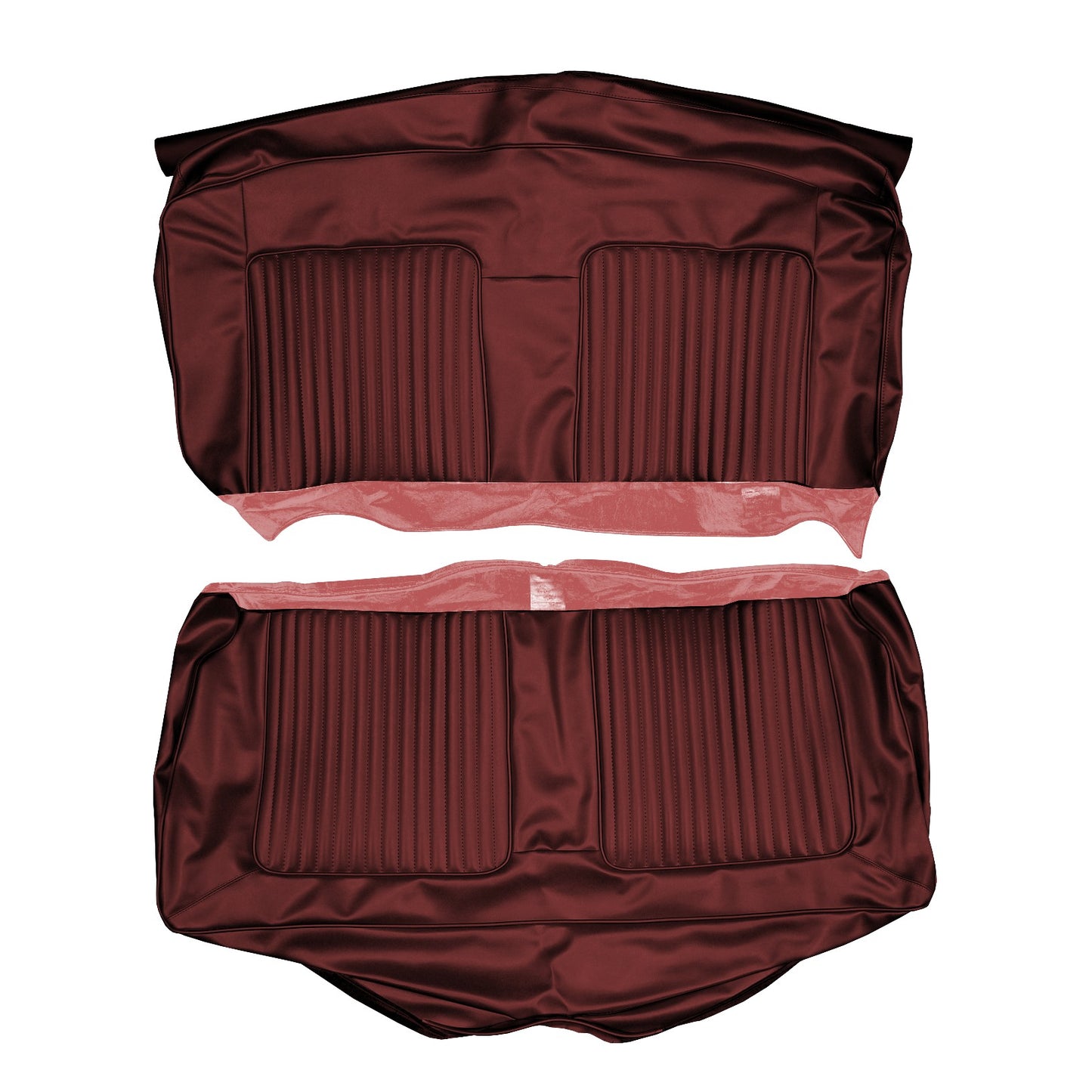 67 BARRACUDA CONVERTIBLE REAR UPHOLSTERY - RED