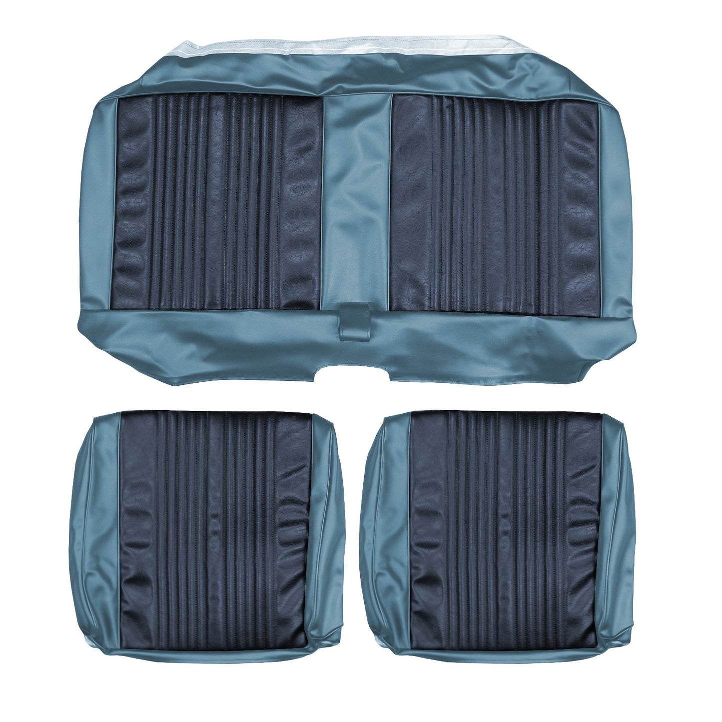 67 DART 270 SPLIT BENCH UPHOLSTERY - NAVY/LIGHT BLUE