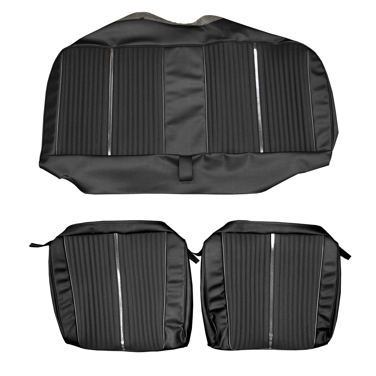 64 FURY CONVERTIBLE REAR SEAT UPHOLSTERY - BLACK