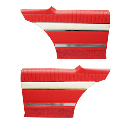 63 SPORT FURY HARDTOP REAR PANELS - CRIMSON RED W/ WHITE ACCENT