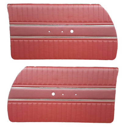 65 CORONET 440 FRONT DOOR PANELS (PRE-ASSEMBLED) - MAROON/RED