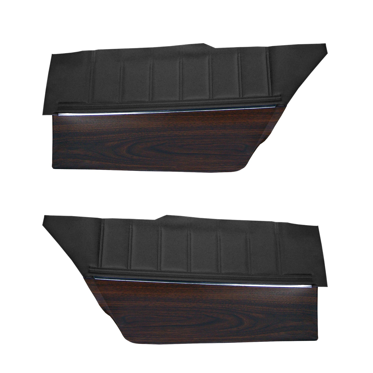 73 CHARGER SE HARDTOP REAR UPPER PANELS W/ WOODGRAIN (COACHMAN GRAIN) - BLACK