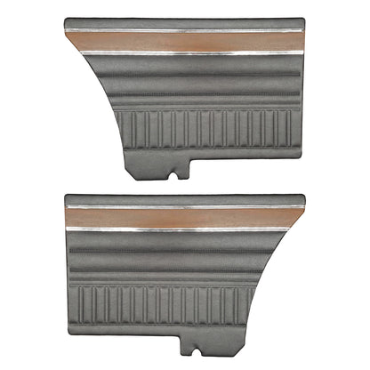 72 DEMON FASTBACK REAR PANELS (W/ WOOGRAIN & SMOOTH CHROME) - BLACK