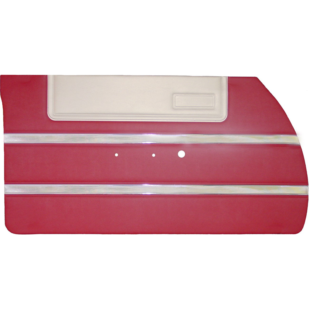 64 SPORT FURY FRONT DOOR PANELS (UNASSEMBLED) - RED W/ PEARL WHITE ACCENT