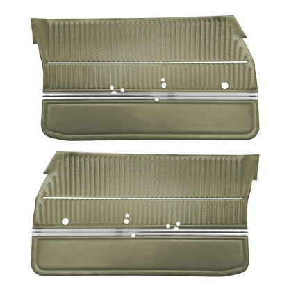 68 CUTLASS 'S'/442 SPORTS COUPE FRONT DOOR PANELS (UNASSEMBLED) - WILLOW GOLD