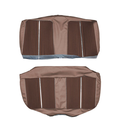 64 FURY 4-DOOR HTP FRONT BENCH SEAT UPHOLSTERY - DARK COPPER/COPPER