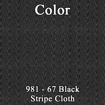 67 VALIANT 200/SIGNET SPLIT BENCH CLOTH UPHOLSTERY - SRM BLACK CLOTH/BLACK