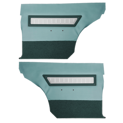 65 CORONET 500 HARDTOP REAR PANELS - TURQUOISE W/ DARK GREEN ACCENT