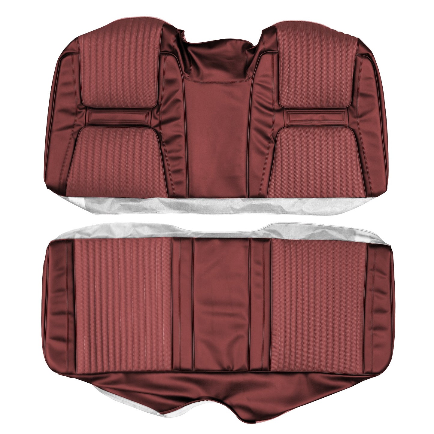 65 CHRYSLER 300/300L CONVERTIBLE REAR UPHOLSTERY - SRM RED-BLACK FILLED/RED
