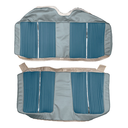 64 FURY SPLIT BENCH SEAT UPHOLSTERY - DARK BLUE/LIGHT BLUE