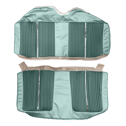 64 FURY SPLIT BENCH SEAT UPHOLSTERY - DARK TURQUOISE/LIGHT TURQUOISE