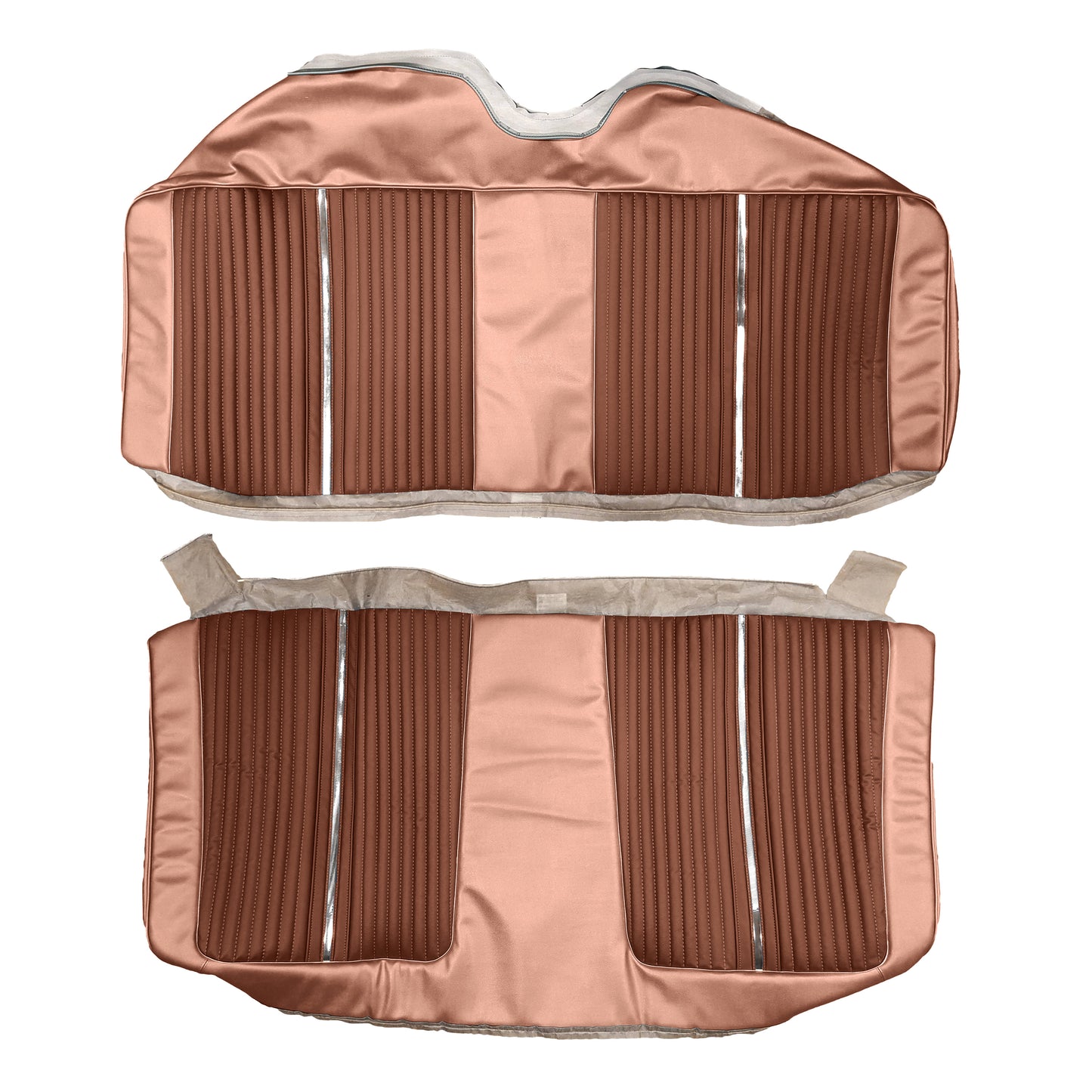 64 FURY SPLIT BENCH SEAT UPHOLSTERY - DARK COPPER/COPPER
