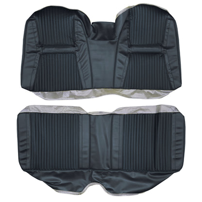 65 CHRYSLER 300/300L HARDTOP REAR UPHOLSTERY - SRM BLUE-BLACK FILLED/BLUE