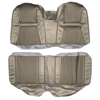 65 CHRYSLER 300/300L HARDTOP REAR UPHOLSTERY - SRM BROWN-BLACK FILLED/FAWN TAN