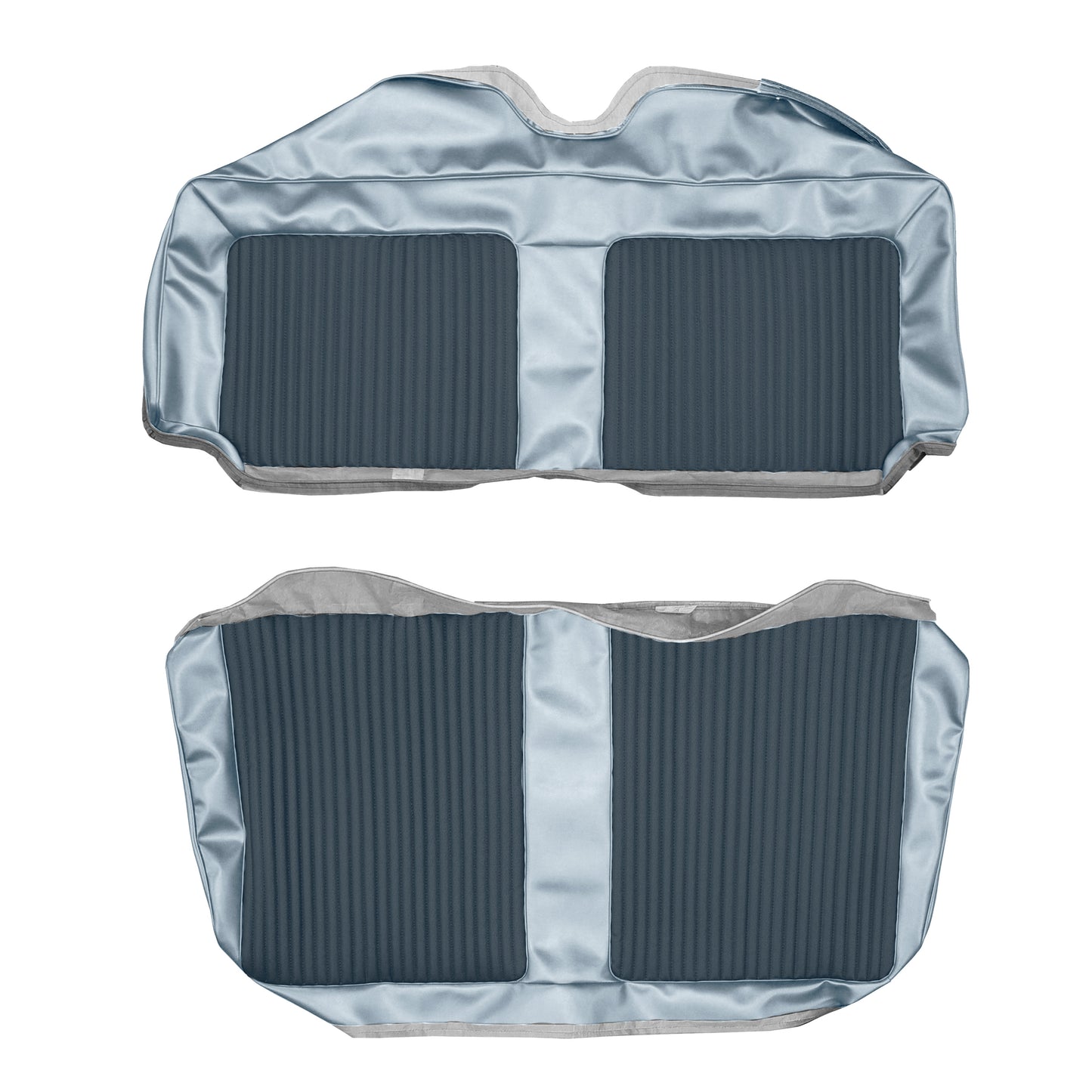 66 BELVEDERE II HARDTOP REAR UPHOLSTERY - NAVY/LIGHT BLUE