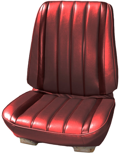 66 SKYLARK/GS BUCKET SEAT UPHOLSTERY - RED W/ DARK RED ACCENT