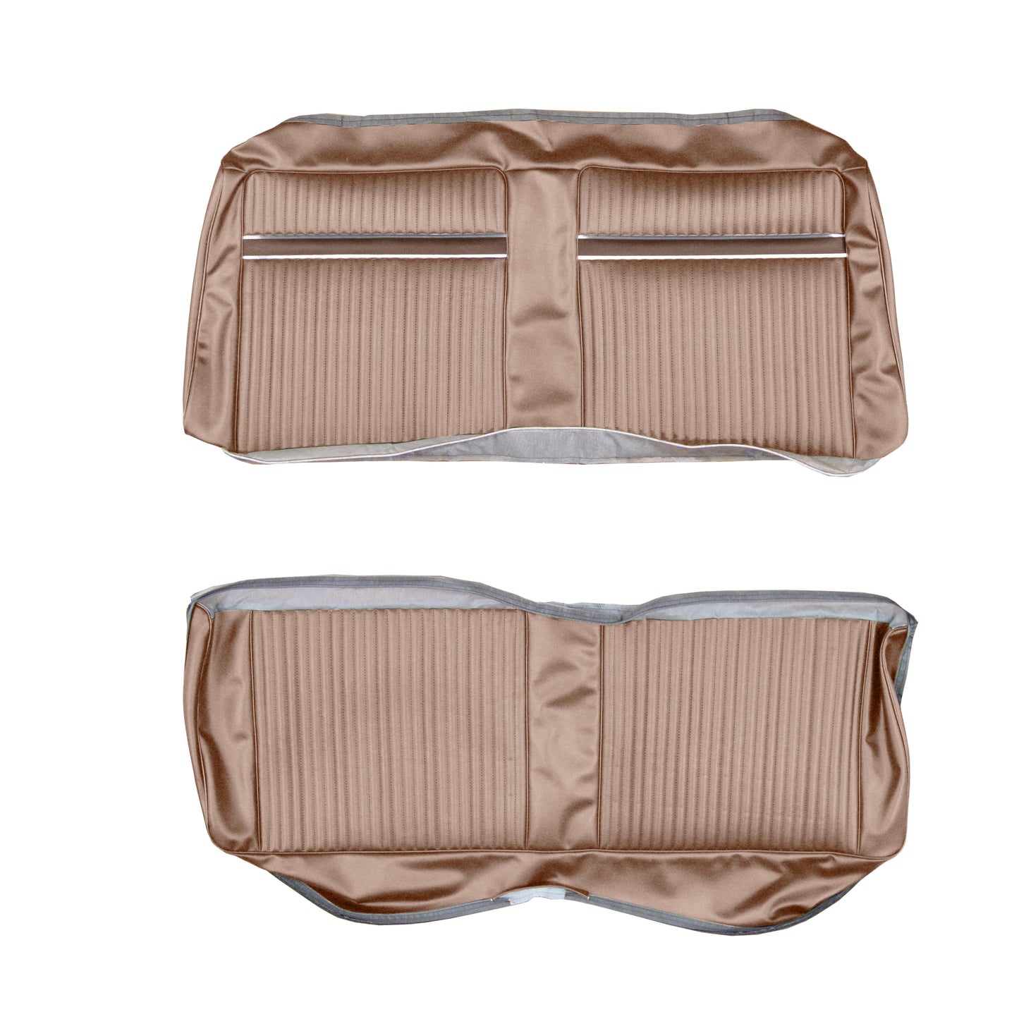 67 FURY III HARDTOP REAR UPHOLSTERY - COPPER W/ SRM DARK COPPER ACCENT