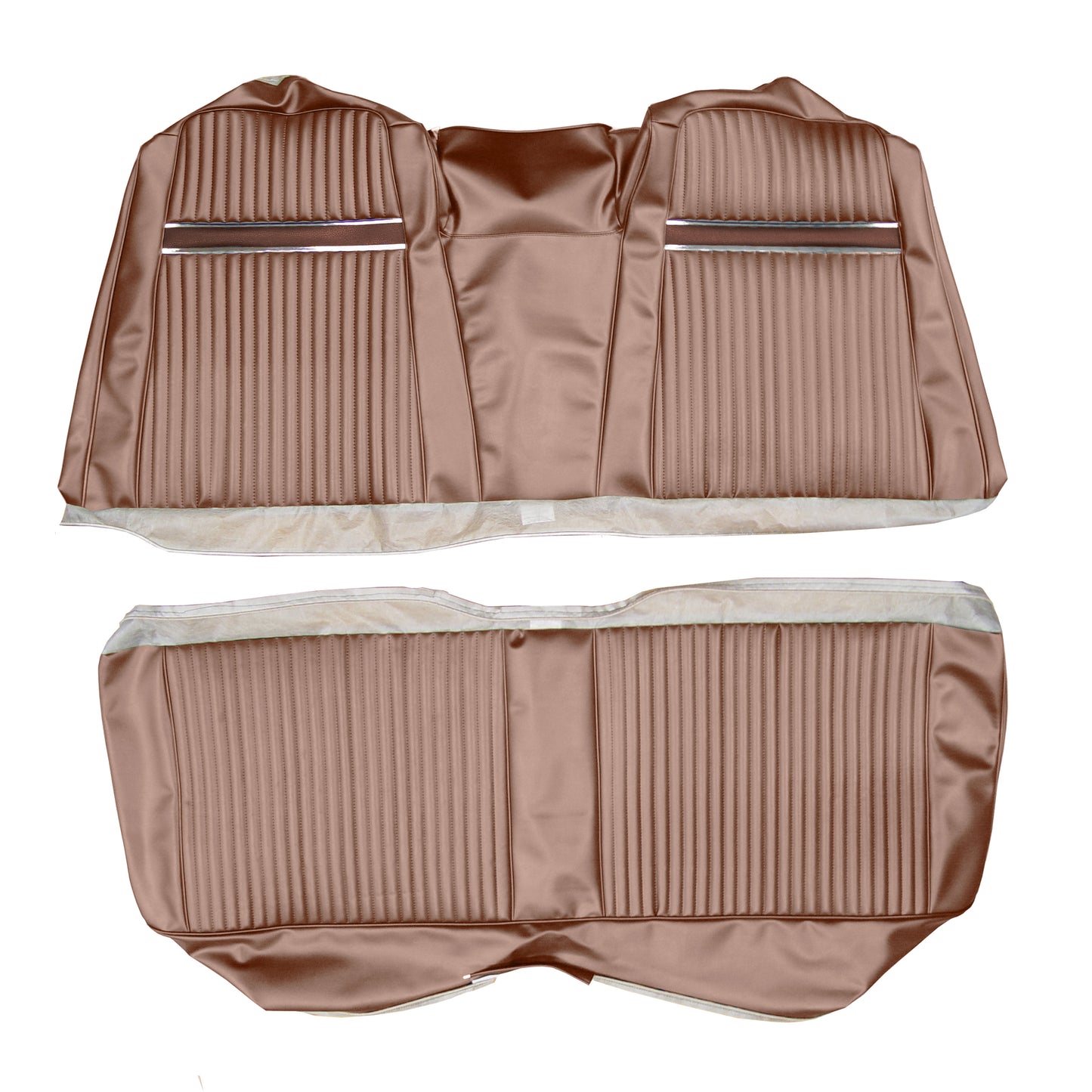 67 SPORT FURY HARDTOP REAR UPHOLSTERY - COPPER W/ SRM DARK COPPER ACCENT
