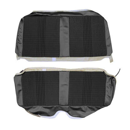 67 BELVEDERE II HARDTOP REAR CLOTH UPHOLSTERY - SRM BLACK CLOTH/BLACK