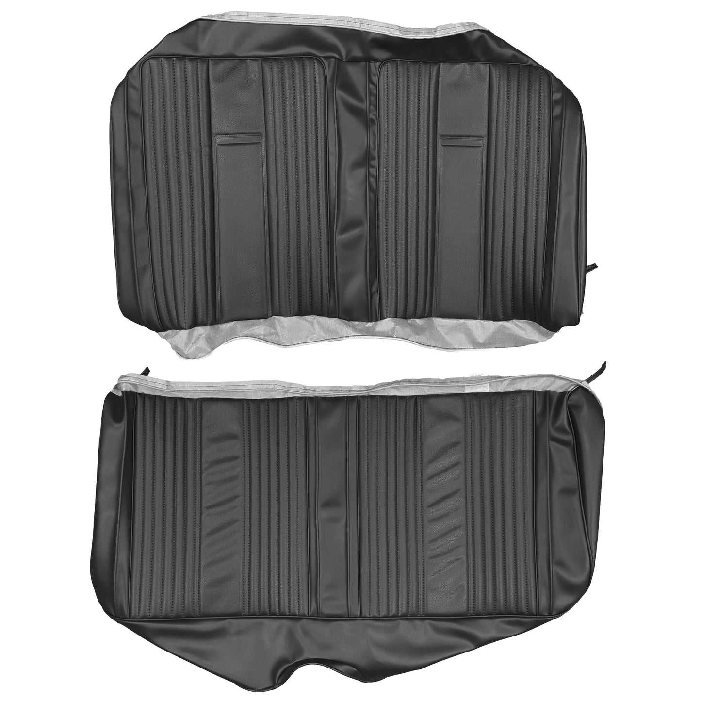 67 BELVEDERE II CONVERTIBLE REAR UPHOLSTERY - BLACK
