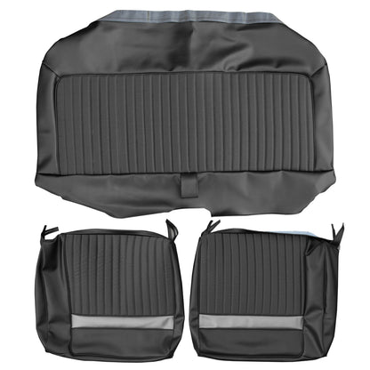 67 VALIANT 200/SIGNET SPLIT BENCH CLOTH UPHOLSTERY - SRM BLACK CLOTH/BLACK