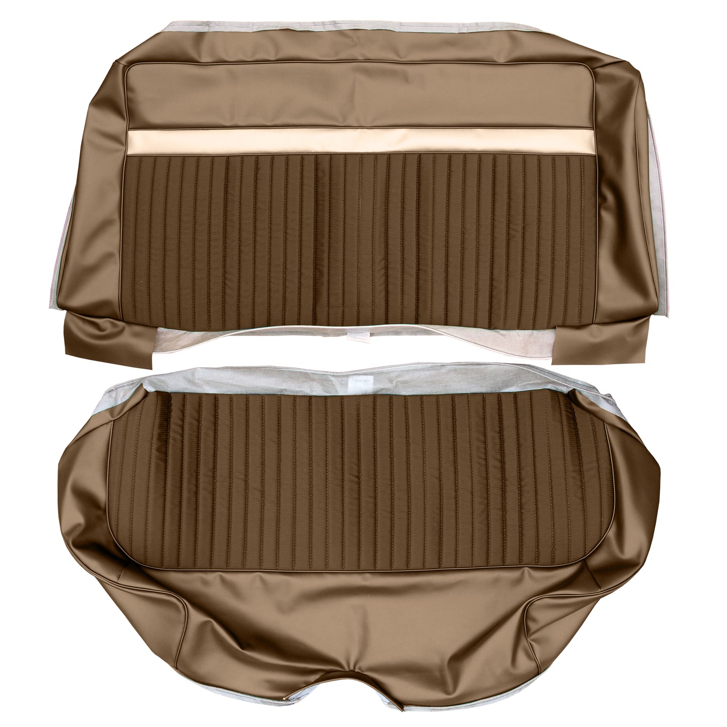 67 VALIANT 200/SIGNET SEDAN REAR UPHOLSTERY - SRM BROWN CLOTH/SRM DARK BROWN
