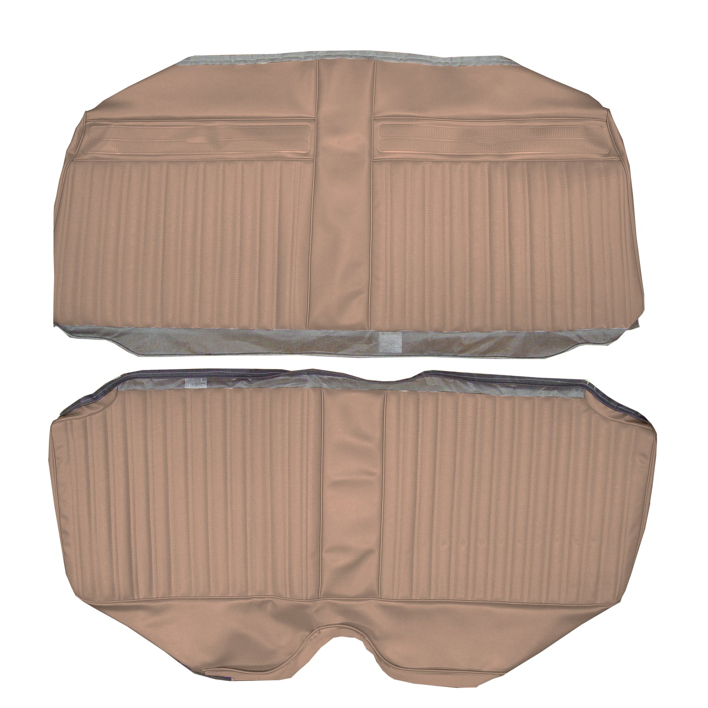 67 CORONET 440 HARDTOP REAR UPHOLSTERY - COPPER