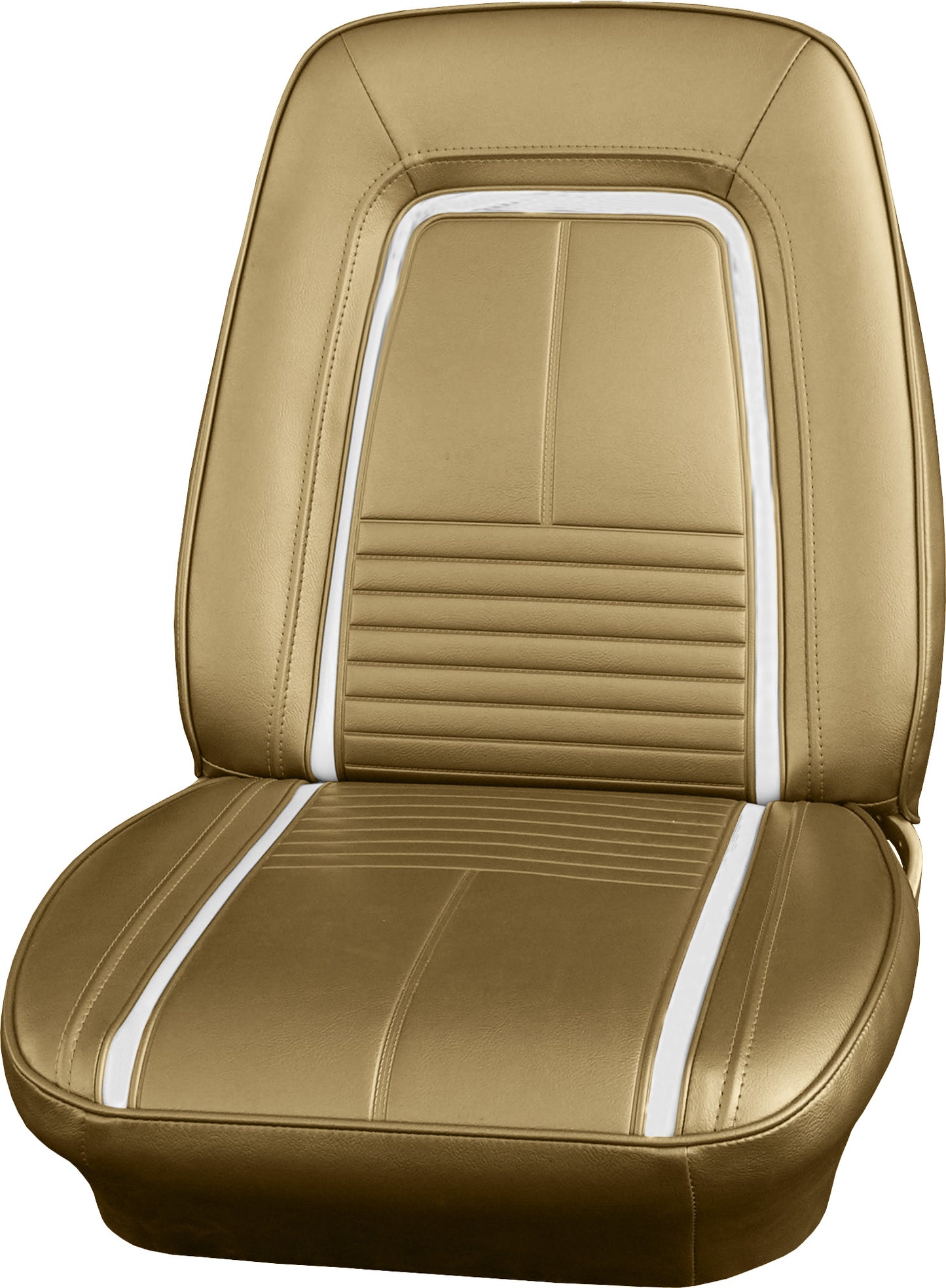 67 CAMARO "DELUXE" BUCKET SEAT UPHOLSTERY - GOLD W/ WHITE ACCENT