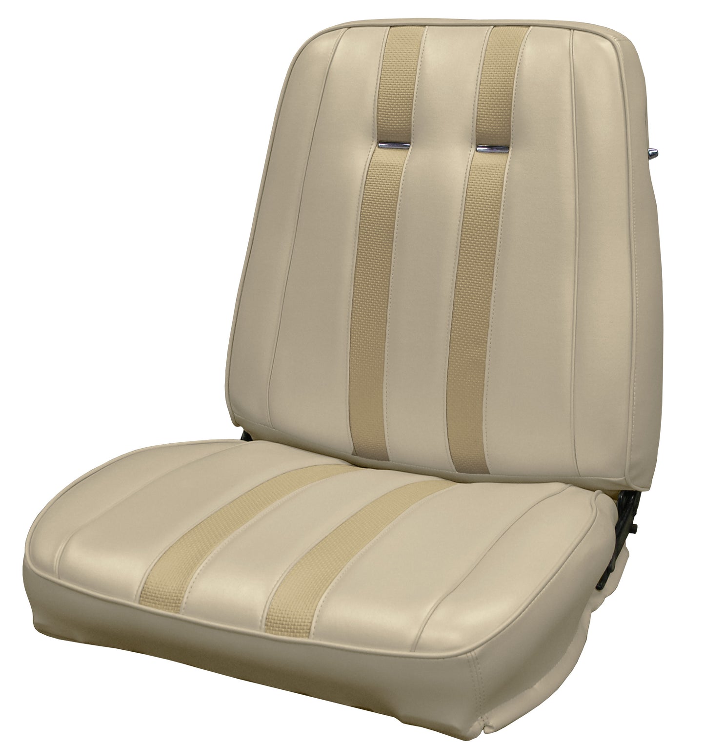 68 SPORT FURY BUCKET SEAT UPHOLSTERY - SRM PARCHMENT W/ GOLD ACCENT