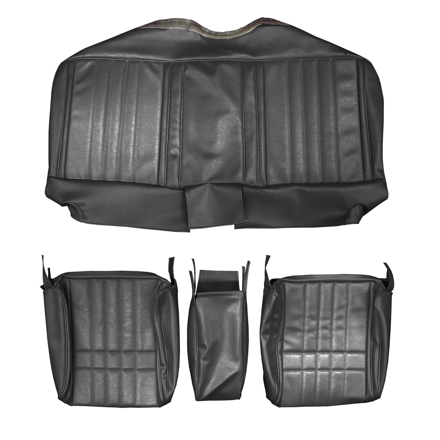 68 FURY III 2-DR/4-DR/WAGON SPLIT BENCH W/ C.A.R. UPHOLSTERY - BLACK