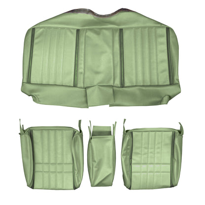 68 FURY III 4DR/WAGON SPLIT BENCH W/ C.A.R. UPHOLSTERY - SRM ANTIQUE GREEN/LIGHT GREEN W/ DARK GREEN ACCENT