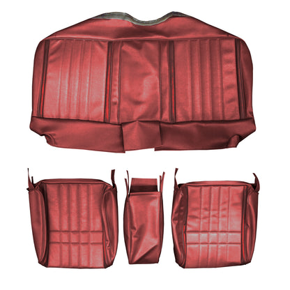68 FURY III 2-DR/4-DR/WAGON SPLIT BENCH W/ C.A.R. UPHOLSTERY - RED W/ MAROON ACCENT