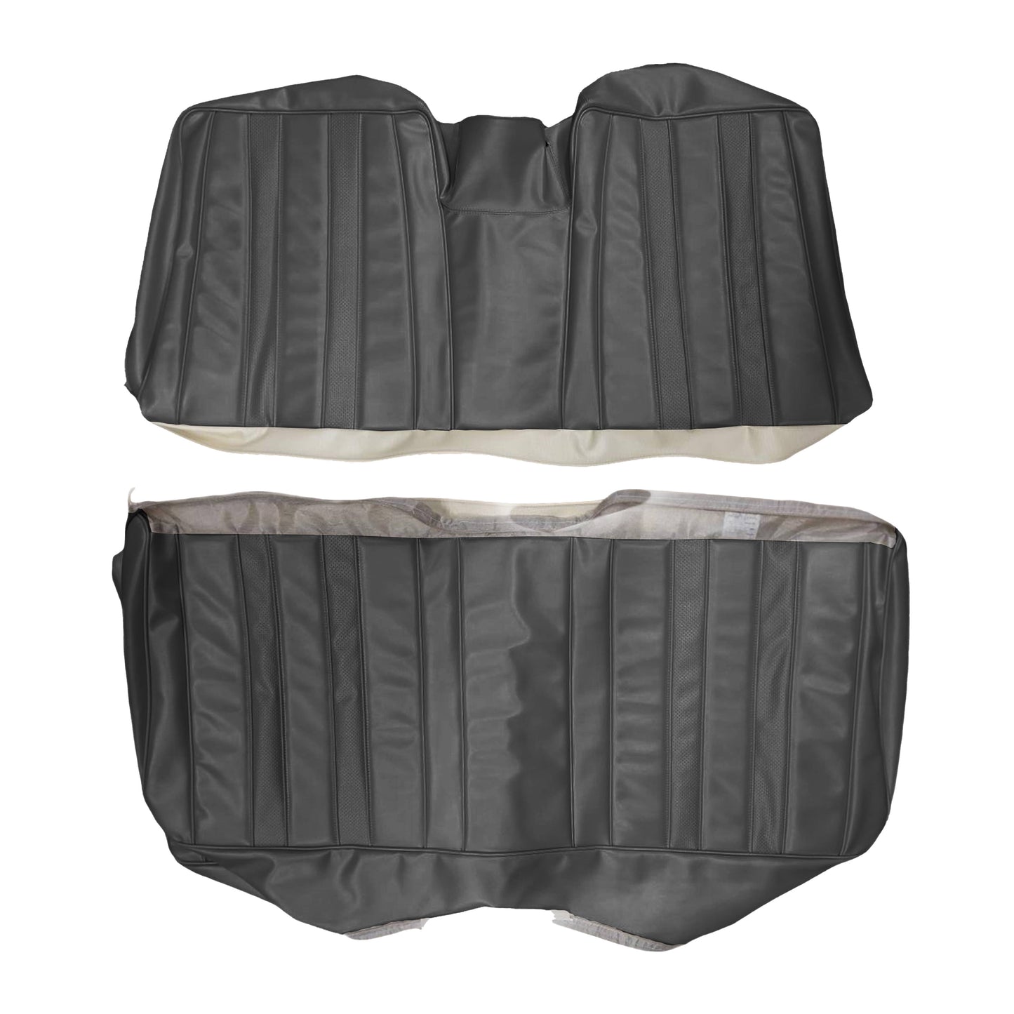 68 SPORT FURY CONVERTIBLE REAR UPHOLSTERY - BLACK