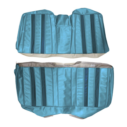68 SPORT FURY CONVERTIBLE REAR UPHOLSTERY - LIGHT BLUE W/ DARK BLUE ACCENT