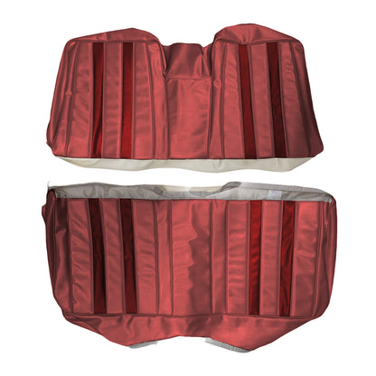 68 SPORT FURY CONVERTIBLE REAR UPHOLSTERY - RED W/ MAROON ACCENT