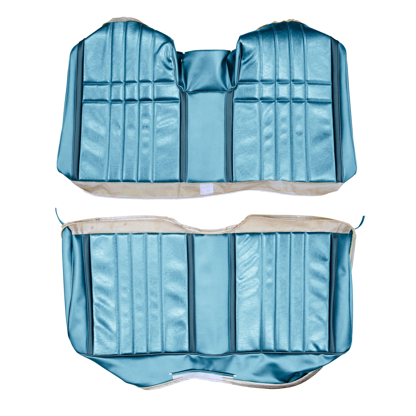68 FURY III CONVERTIBLE REAR UPHOLSTERY - LIGHT BLUE W/ DARK BLUE ACCENT