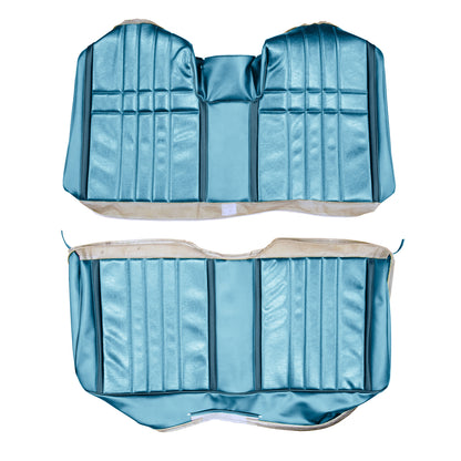 68 FURY III CONVERTIBLE REAR UPHOLSTERY - LIGHT BLUE W/ DARK BLUE ACCENT