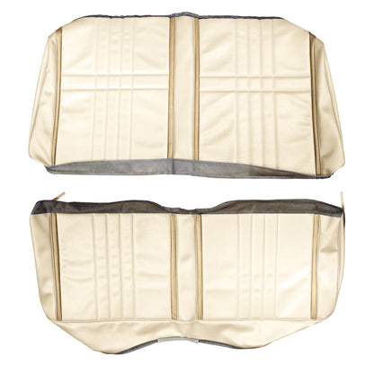 68 FURY III HARDTOP/FAST-TOP REAR UPHOLSTERY - SRM PARCHMENT W/ EMBER GOLD ACCENT