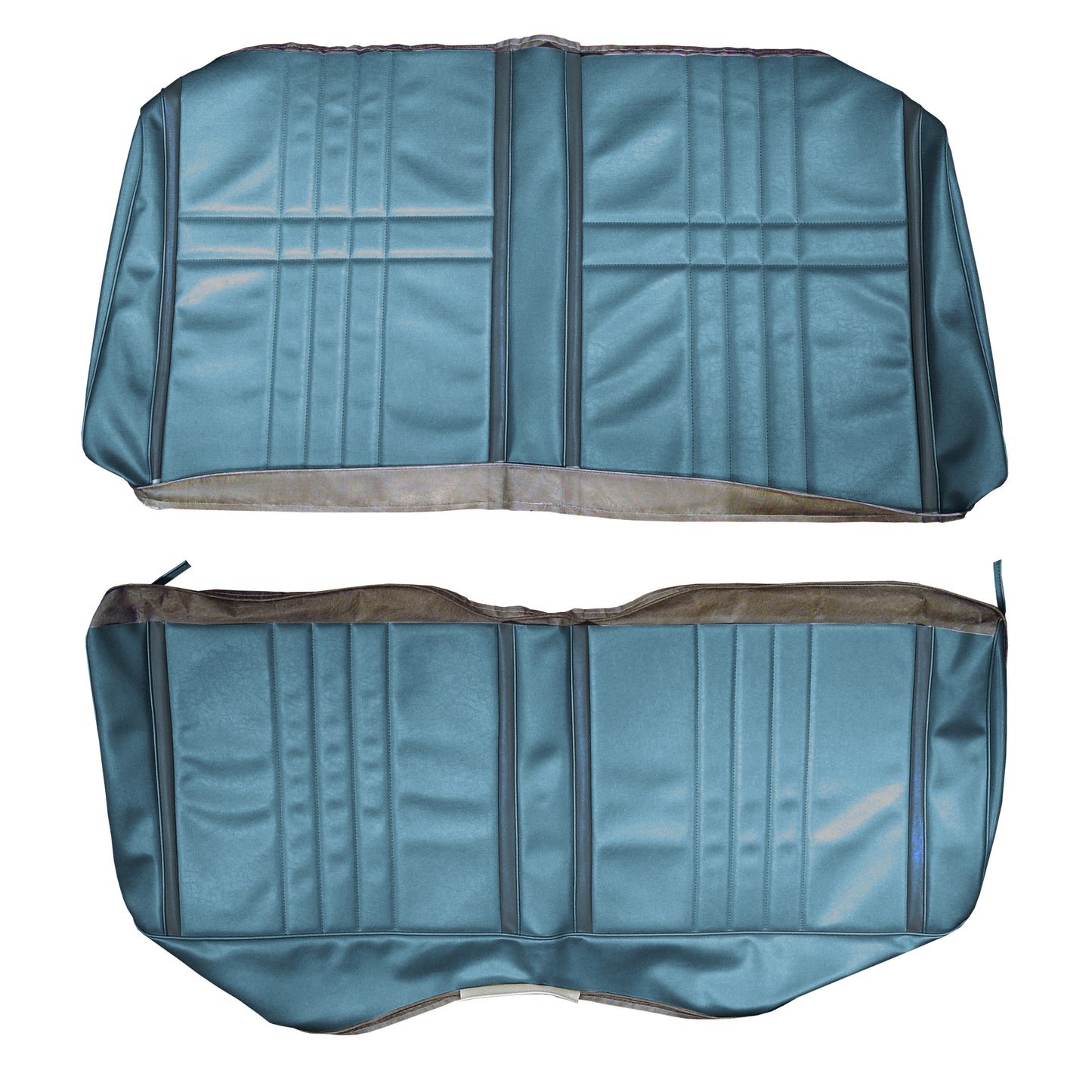 68 FURY III HARDTOP/FAST-TOP REAR UPHOLSTERY - LIGHT BLUE W/ DARK BLUE ACCENT