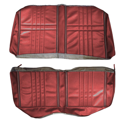 68 FURY III HARDTOP/FAST-TOP REAR UPHOLSTERY - RED W/ MAROON ACCENT