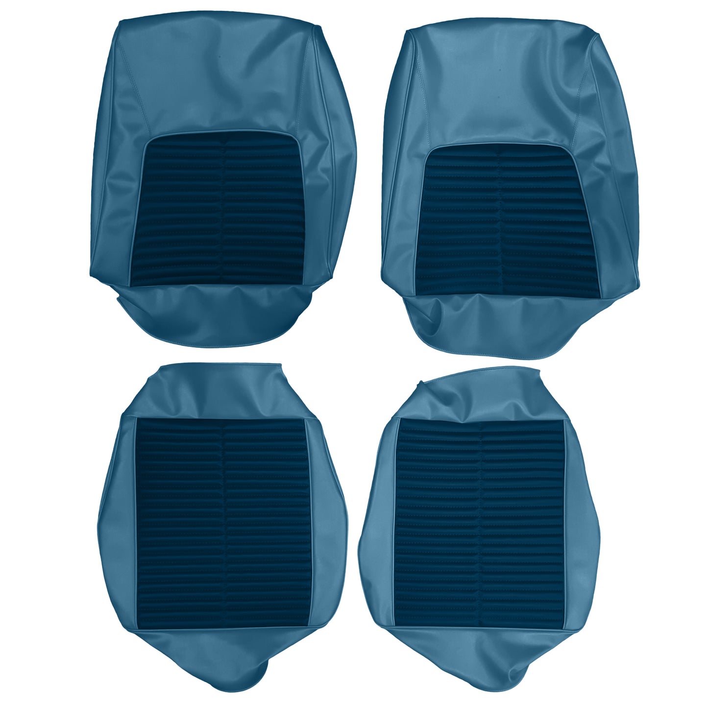 1968 CHRYSLER 300/NEWPORT/NEWPORT CUSTOM NON-RECLINING BUCKETS - BLUE/DARK MET BLUE