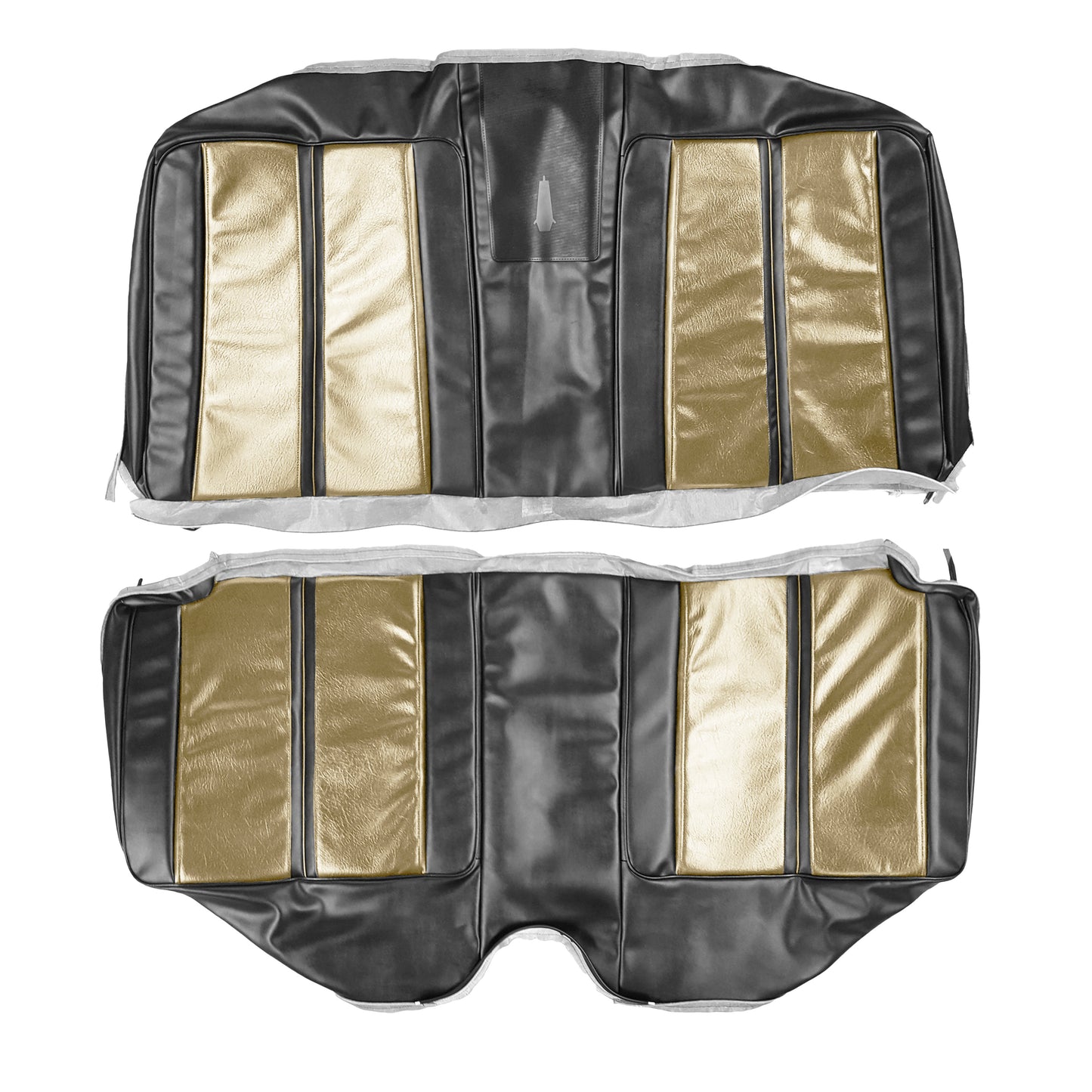 68 SPORT SATELLITE/GTX HARDTOP REAR UPHOLSTERY - GOLD & BLACK/GOLD