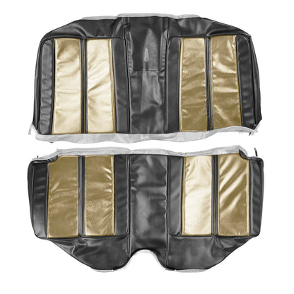 68 SPORT SATELLITE/GTX HARDTOP REAR UPHOLSTERY - GOLD & BLACK/GOLD