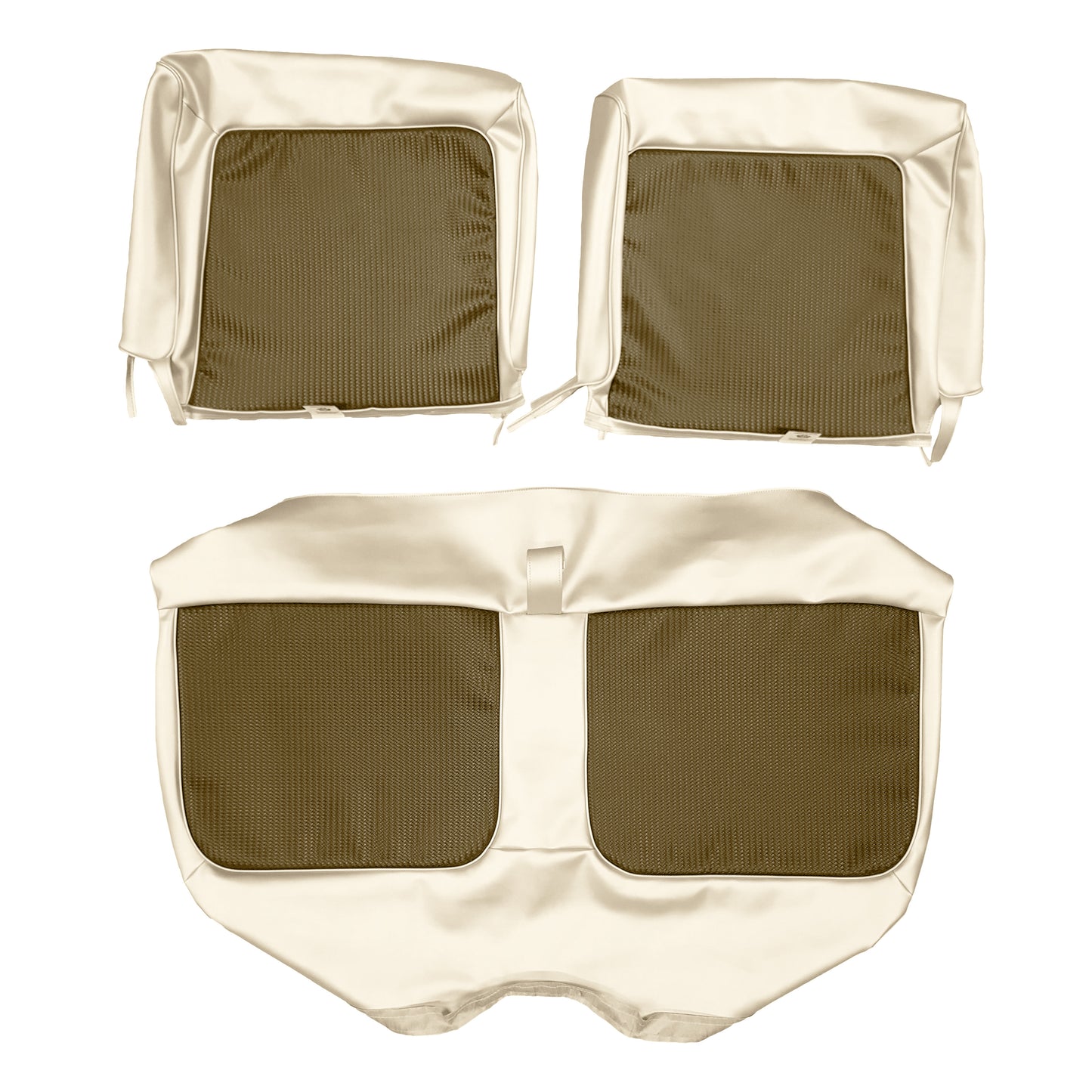 68 BELVEDERE/ROADRUNNER/CORONET SPLIT BENCH UPHOLSTERY - LIGHT FAWN/SRM OYSTER