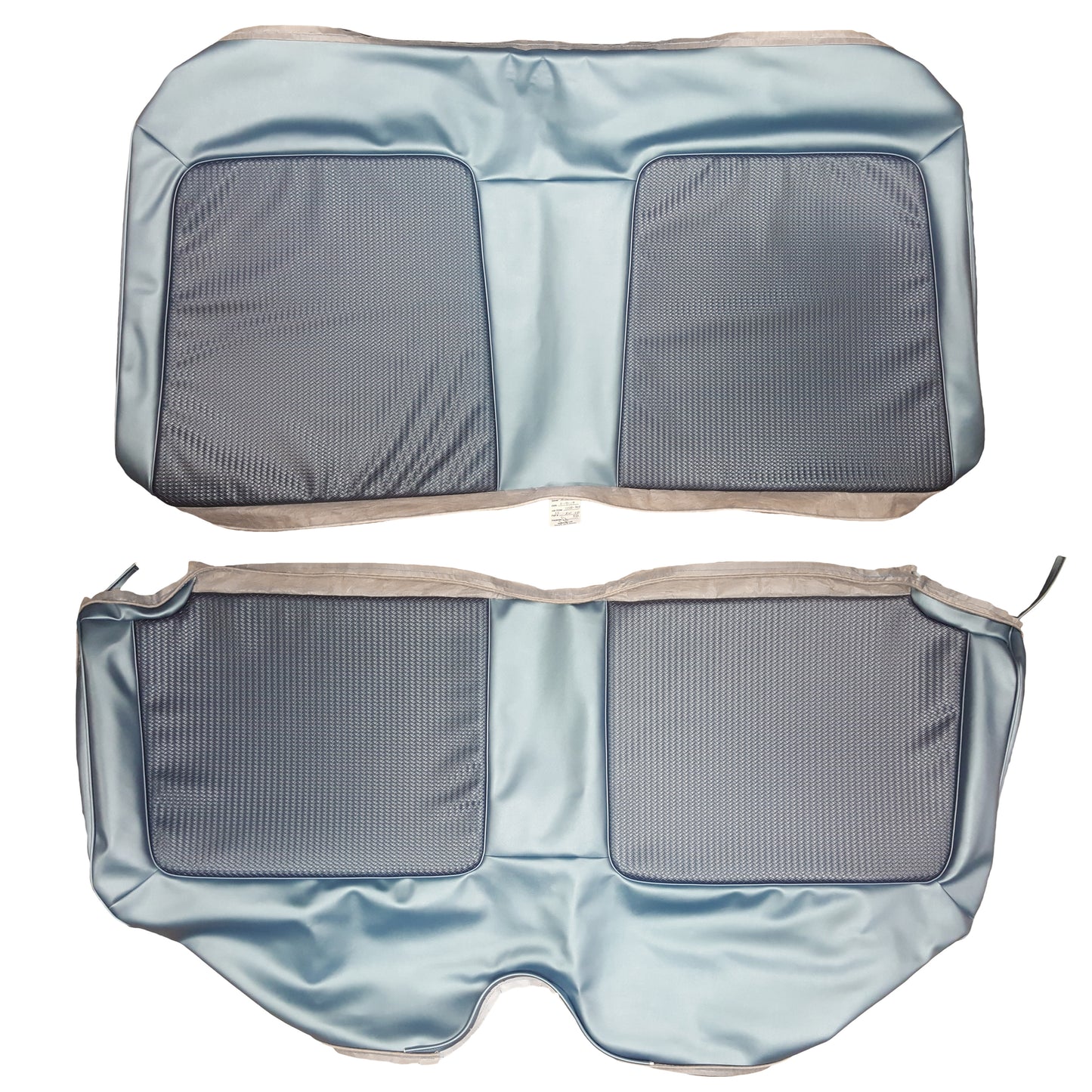 68 BELVEDERE/ROADRUNNER/CORONET HTP/SDN REAR UPHOLSTERY - DARK BLUE/LIGHT BLUE